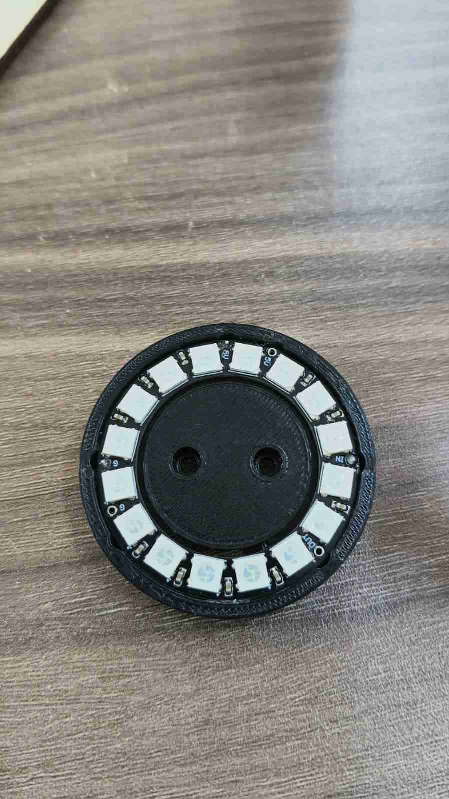 Anillo neopixel montado parte frontal
